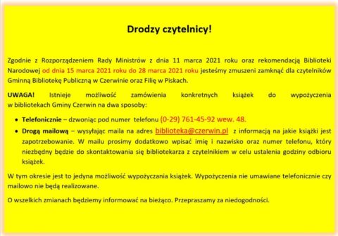 Informacja dla czytelników