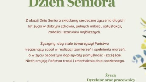 <strong>Życzenia z okazji Światowego Dnia Seniora dla wszystkich Seniorek i Seniorów od Gminnej Biblioteki Publicznej w Czerwinie.</strong>