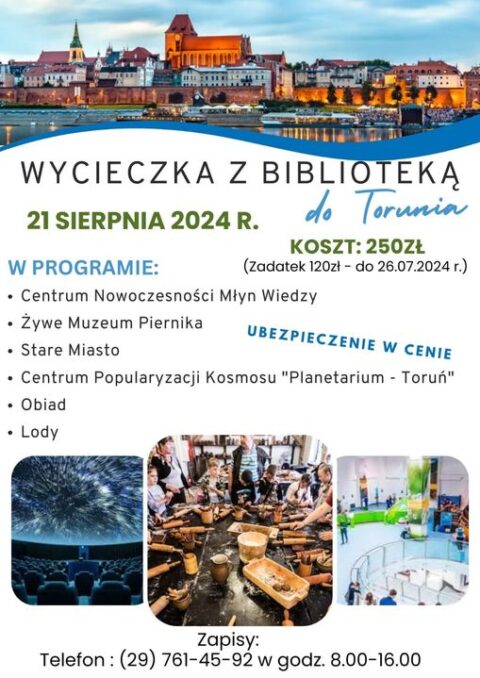 <strong>Pojedź z Gminną Biblioteką Publiczną w Czerwinie na wycieczkę</strong>