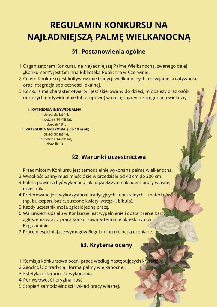 REGULAMIN-KONKURSU-NA-NAJLADNIEJSZA-PALME-WIELKANOCNA-724x1024 KONKURS NA NAJŁADNIEJSZĄ PALMĘ WIELKANOCNĄ!